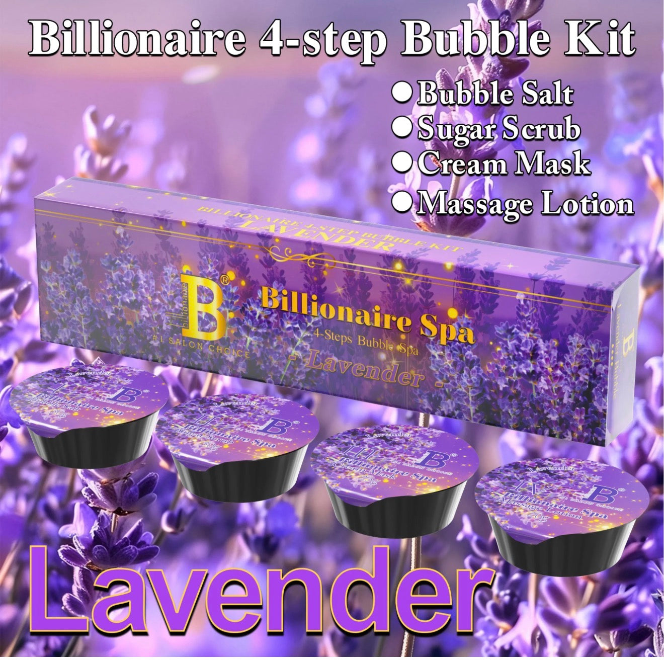 Pedicure Deluxe 4 Steps Bubble Kit - Billionaire - 50 boxes per case