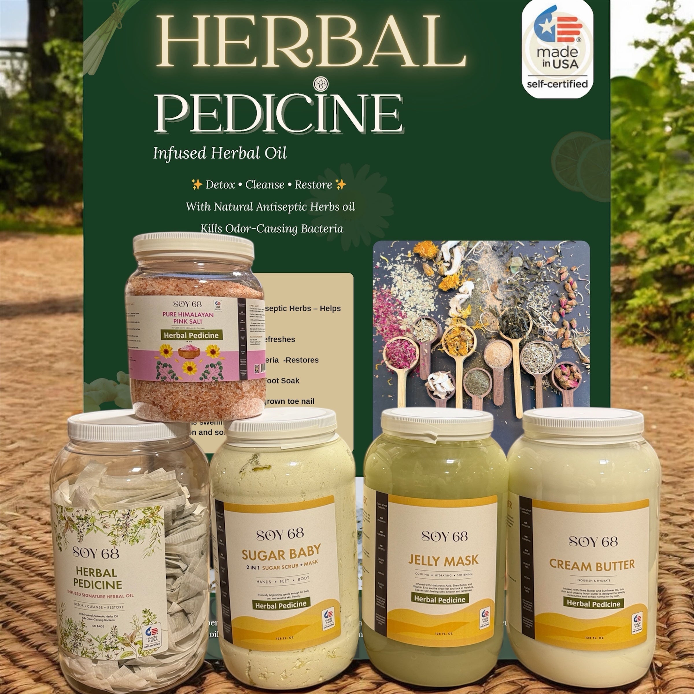 Herbal Pedicure Spa - 5 Steps - Natural Herbal Ingredients Made in