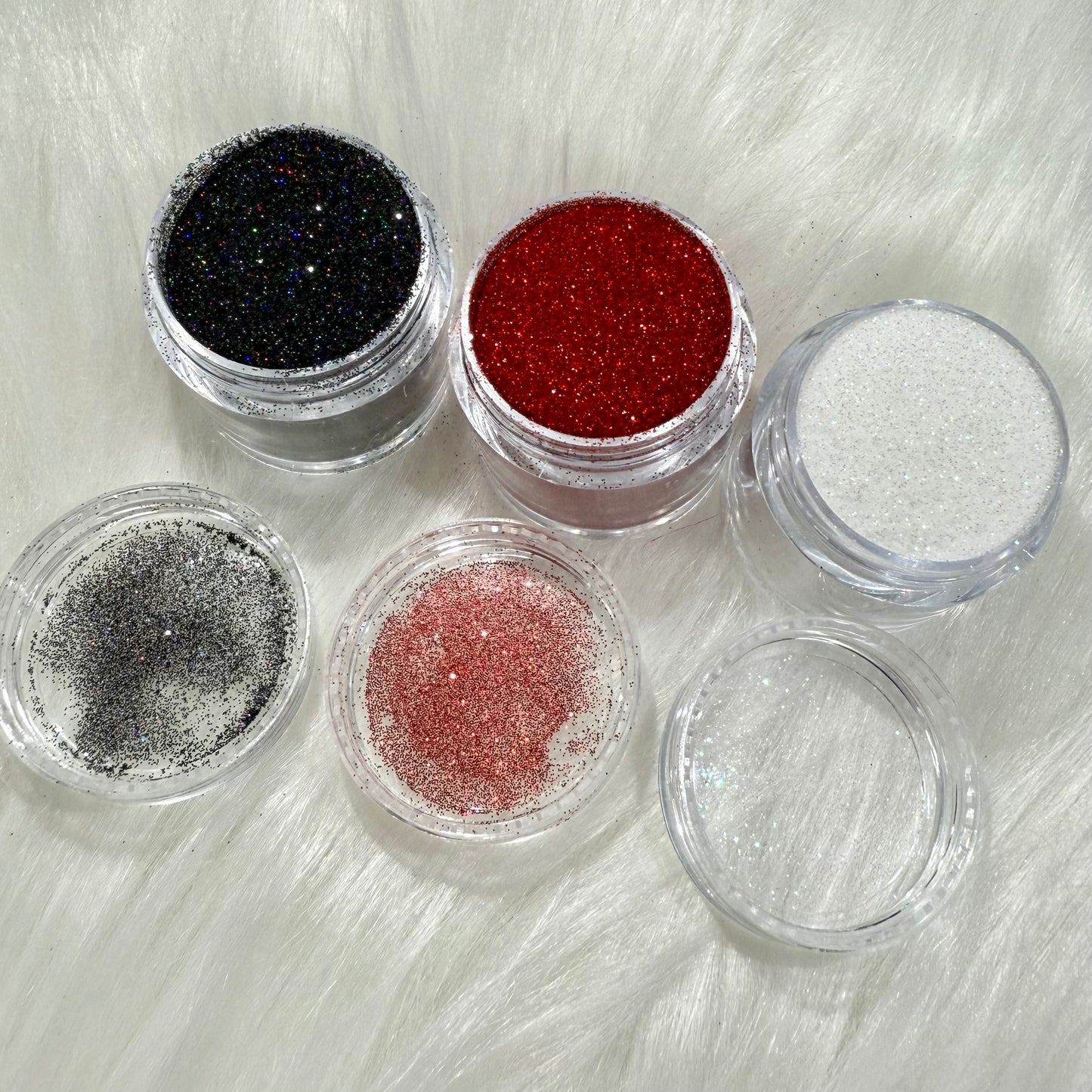 Supper Shinny Sugar Effect / Fairy Dust Black AB / Red / White AB Color