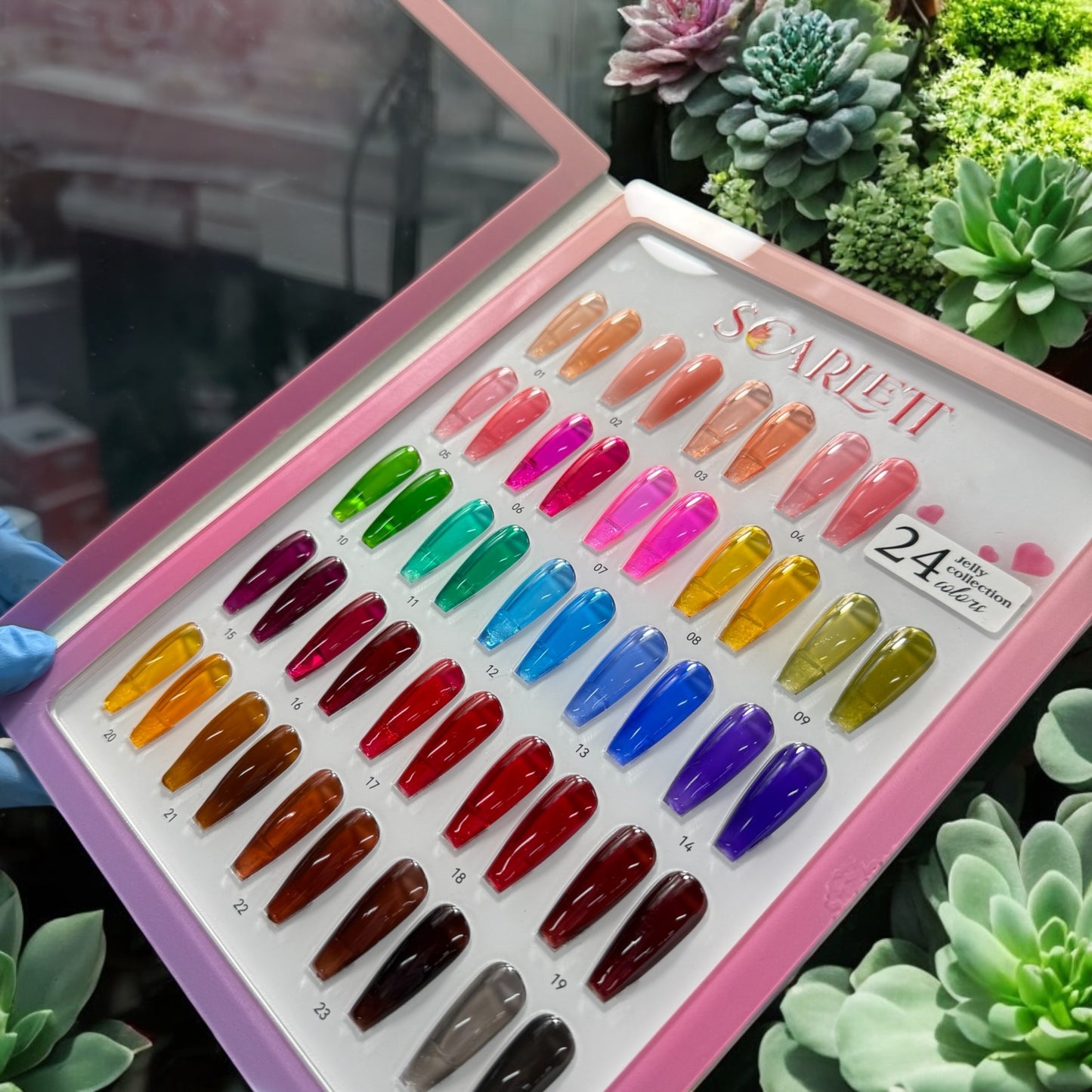 Set 24 Colors JELLY Gel and Moon Silver Cateye - Trendy Gel Collection
