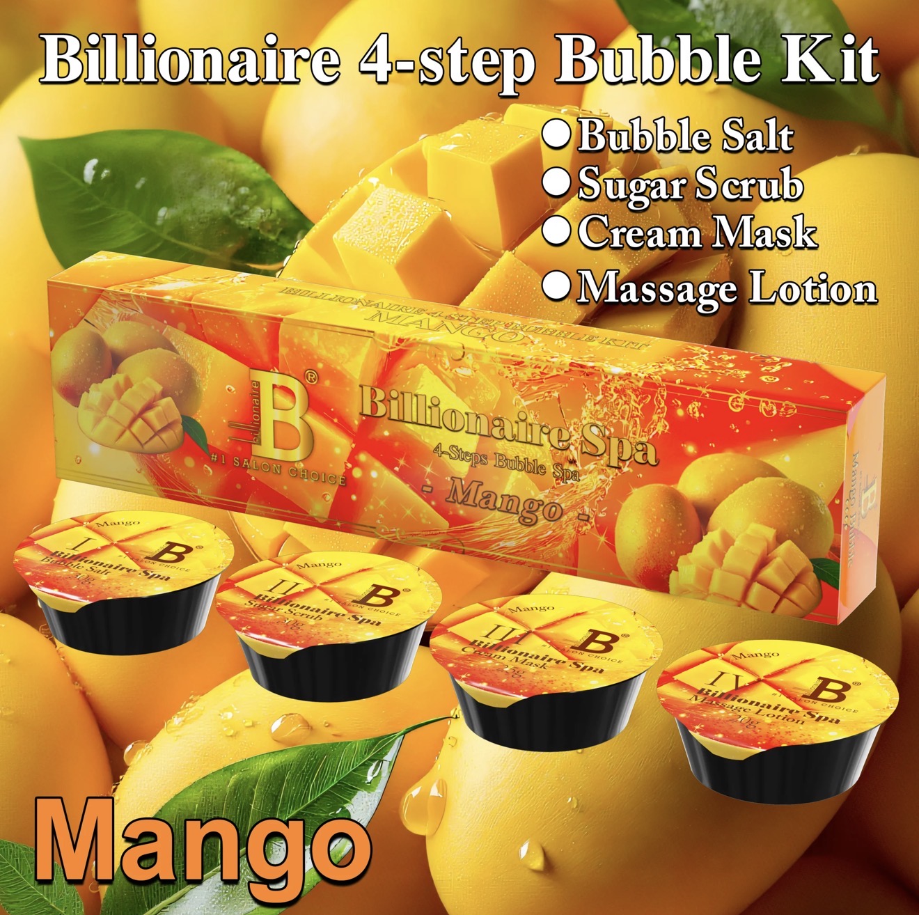 Pedicure Deluxe 4 Steps Bubble Kit - Billionaire - 50 boxes per case