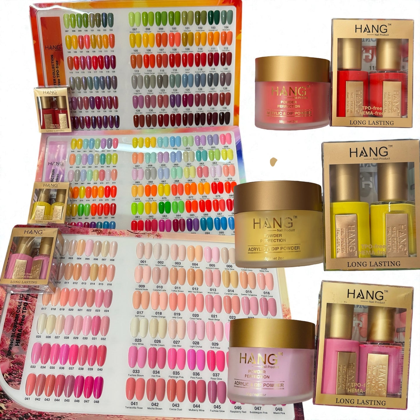 Set 3in1 matching 48 colors Springs/ Macaron / Fall Winter Gel & Regular HANG Collection
