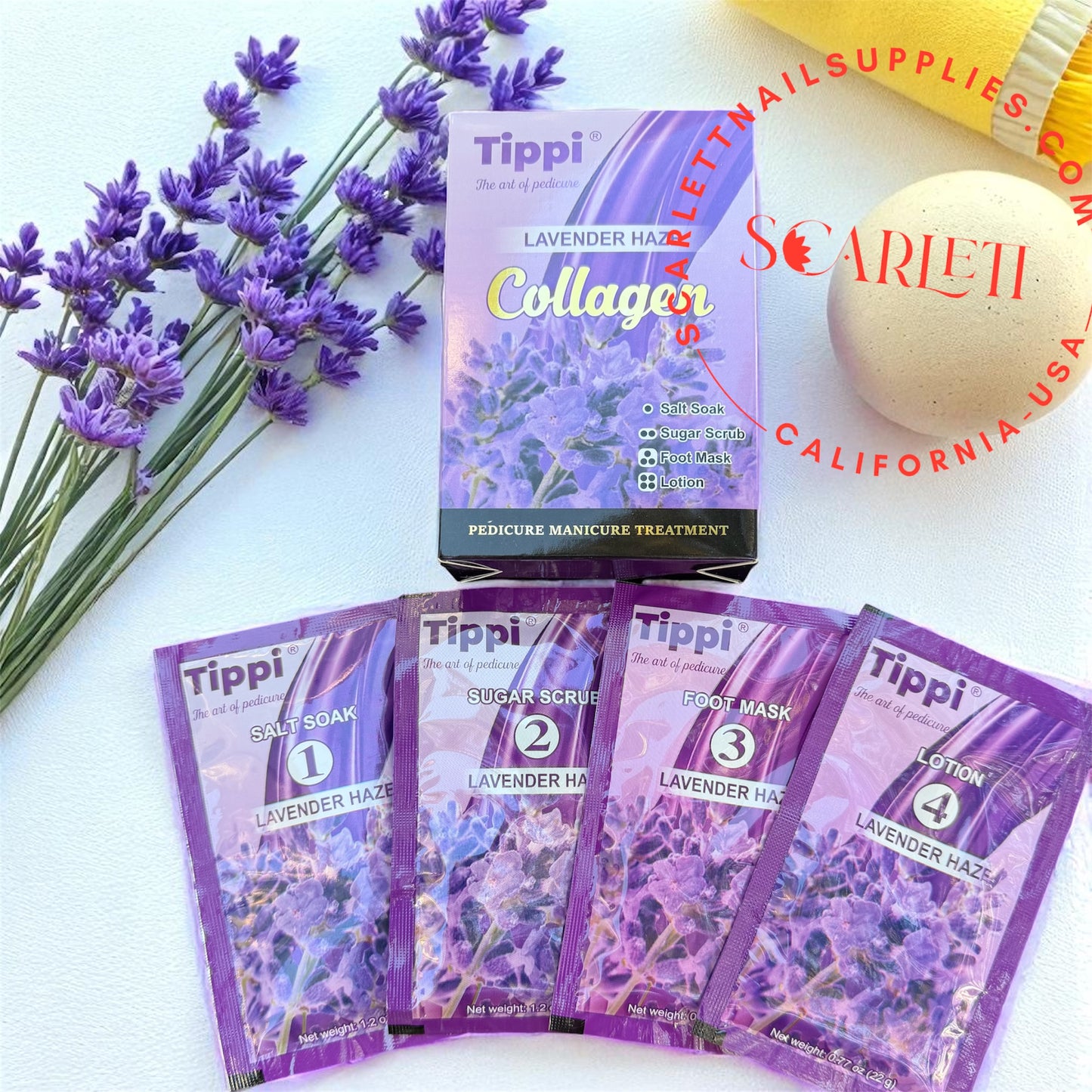 TIPPI COLLAGEN Pedicure Eco Deluxe 4 STEPS - 50 packs Case