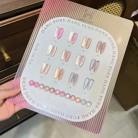Hang Pure NUDE Crystal Cat Eye Gel – 12 Color Magnetic Collection