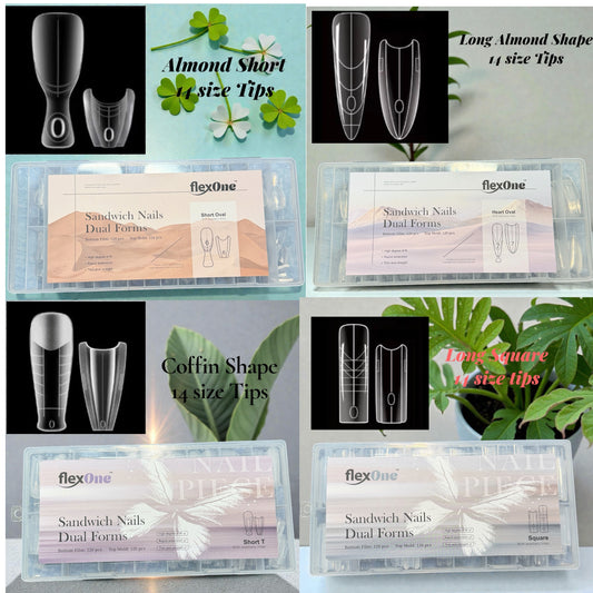 Sandwich Dual Forms Nails Tips 120pcs/ box