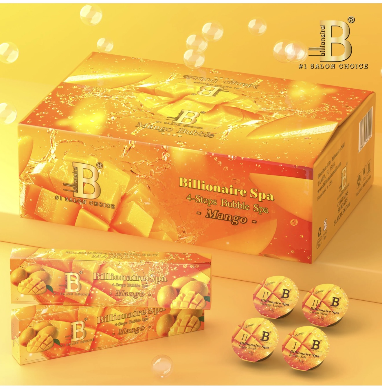 Pedicure Deluxe 4 Steps Bubble Kit - Billionaire - 50 boxes per case