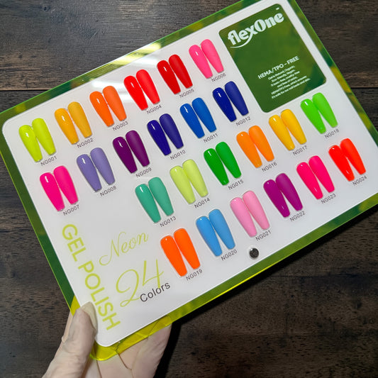 NEON Gel Collection Set 24 Colors + Color Display