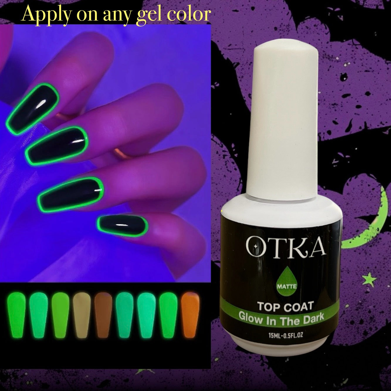 GLOW in the Dark UV Gel Top Coat - 0.5oz