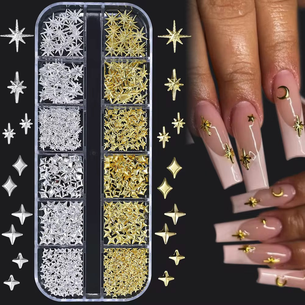 Gold and Silver Stars - Mini Twinkles Charm for Nail Art