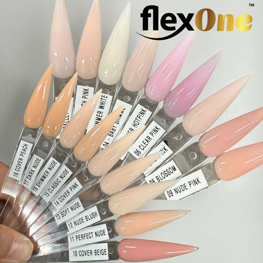 FlexOne Acrylic and Dipping Powder - Pink Nude Collection Nails Powder 4oz