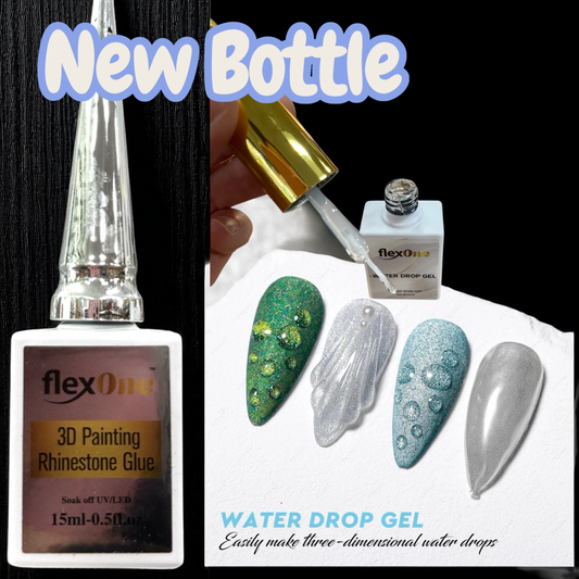 FlexOne Non-wipe 3D Water Drop Gel - Rhinestone Glue - 15ml
