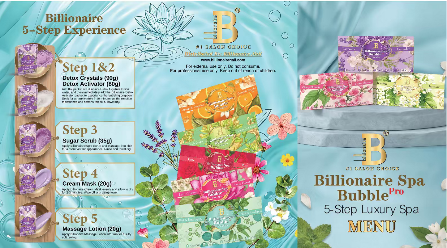 New 5 Steps Bubble Pedicure Deluxe Billionair