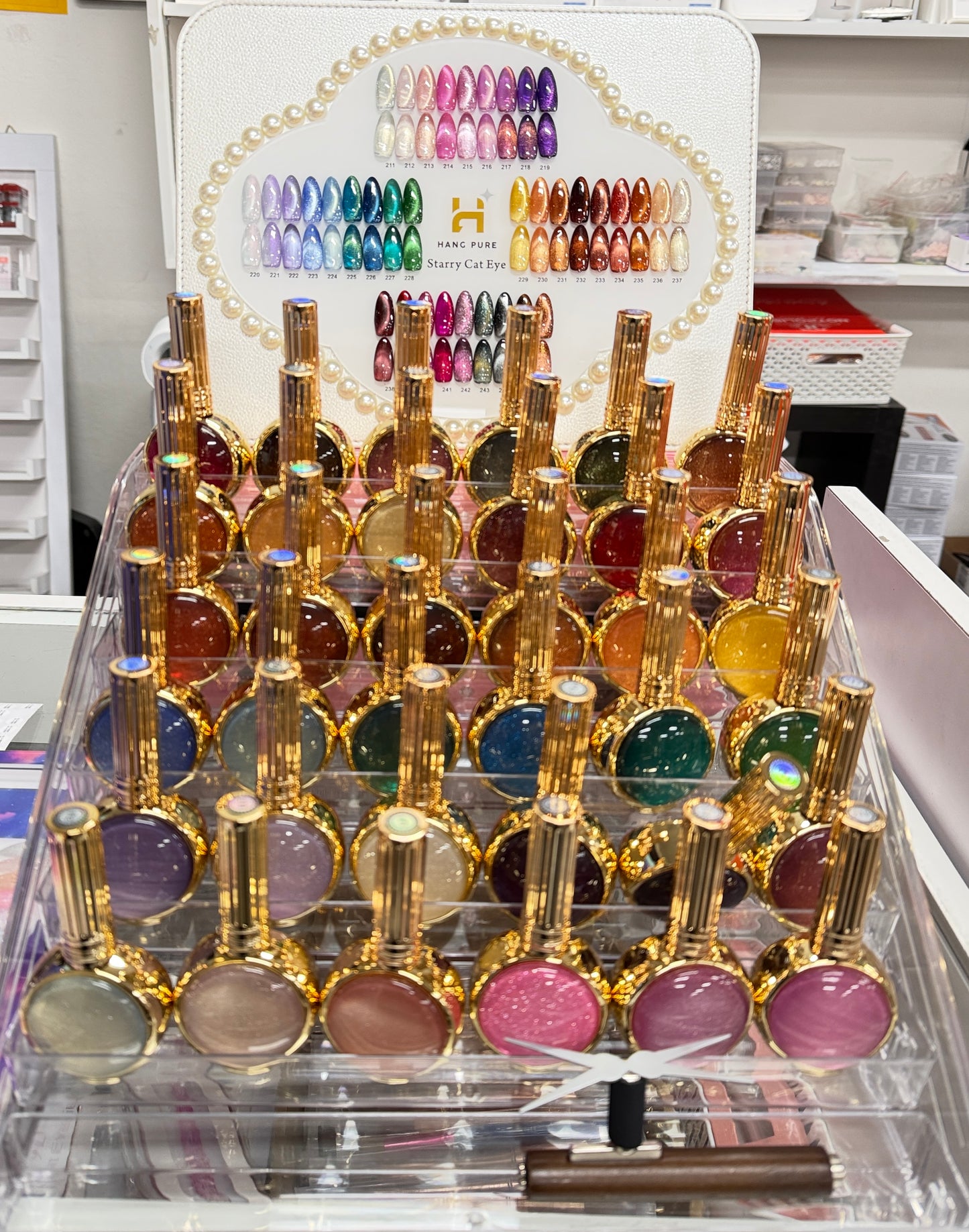 Set 36 Colors Starry Cat Eye Gel - Free  2 Magnets + 1 Color Chart + 1 Shelf Display