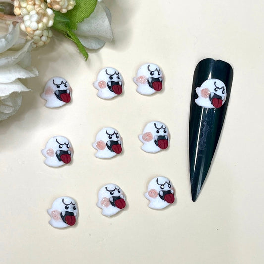 2pcs Halloween The Ghost Face Nail Charm by acrylic powder