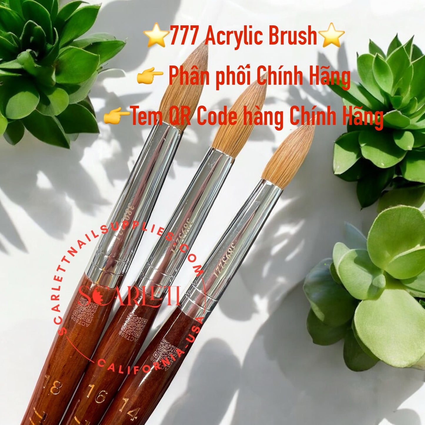 777 Kolinsky Acrylic Nail Brush England - No.14 / No.16/ No.18