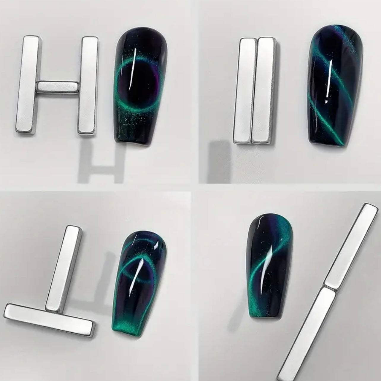 Set 4pcs Mini Magnet Combination for Cateye Nail Design