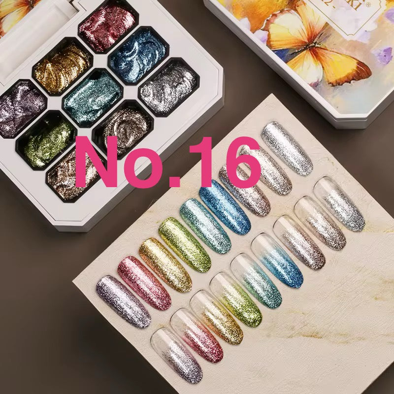 FlexOne Pat Pat Thick Ombre Gel – 9 Color Set for Sponge Blending - Painting Gel