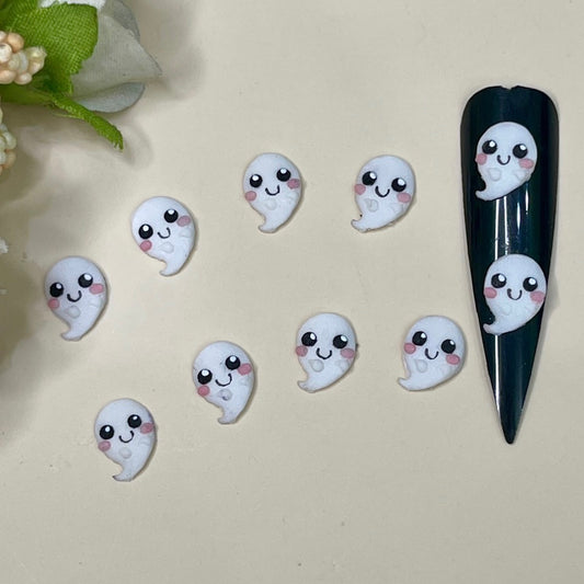 4pcs Halloween The Ghost Face Nail Charm by acrylic powder