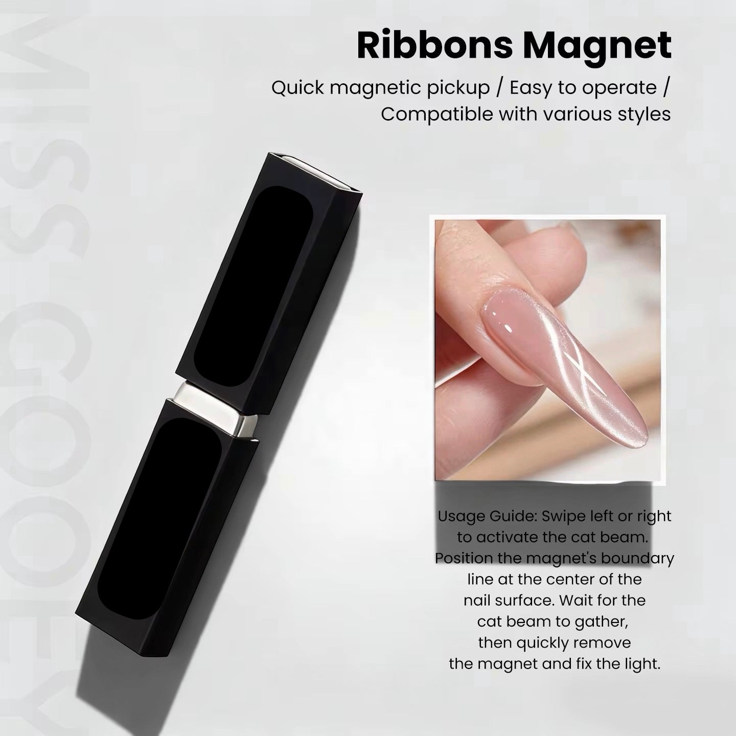 Ribbon Magnet Nail Art Cat Eye