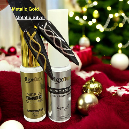 Metalic Gold / Silver Painting Gel - Metal Mirror Gold and Silver Painting Gel 12ml