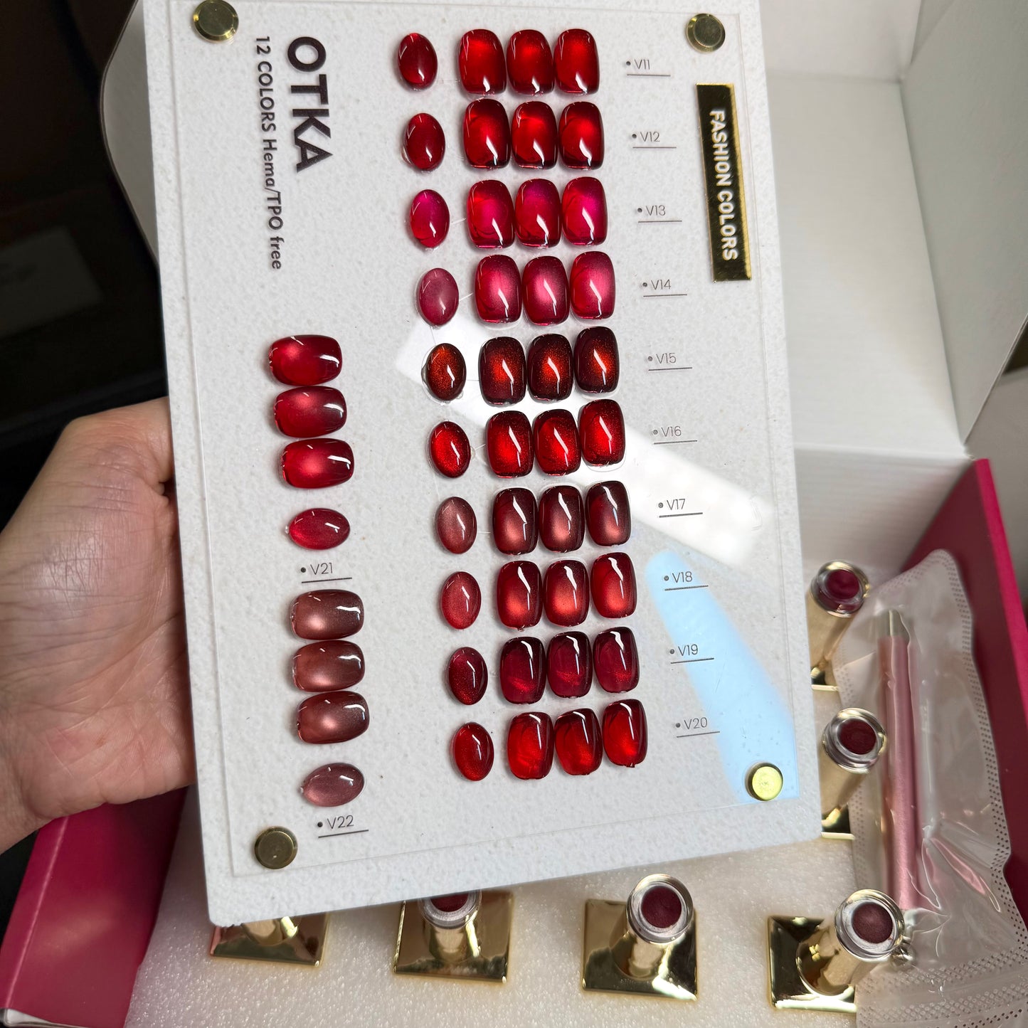 New 2026 Set 12 Colors RED RUBY Moonlight Cat Eye Gel
