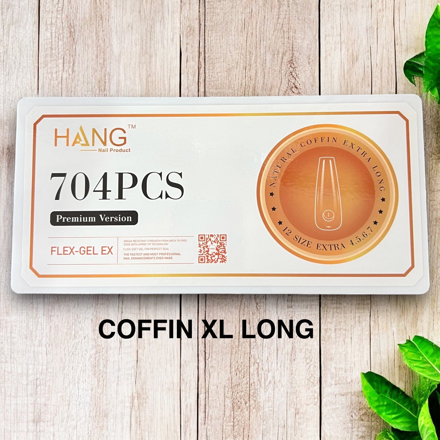 New Gel X Tips - COFFIN XL LONG Natural Premium Version