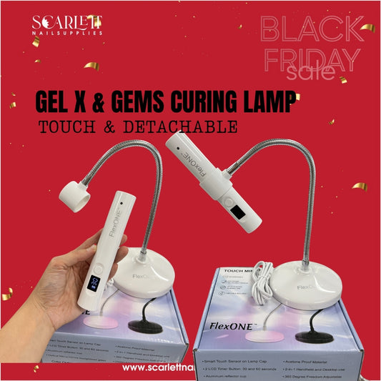 Gel X UV Light - GEMS GLUE CURVING - Touch, Rechargeable, Detachable Lamp