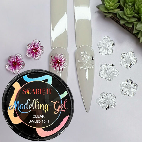 Clear 3D Flower Sculpture Solid Gel Nail Glue  15g / 30g