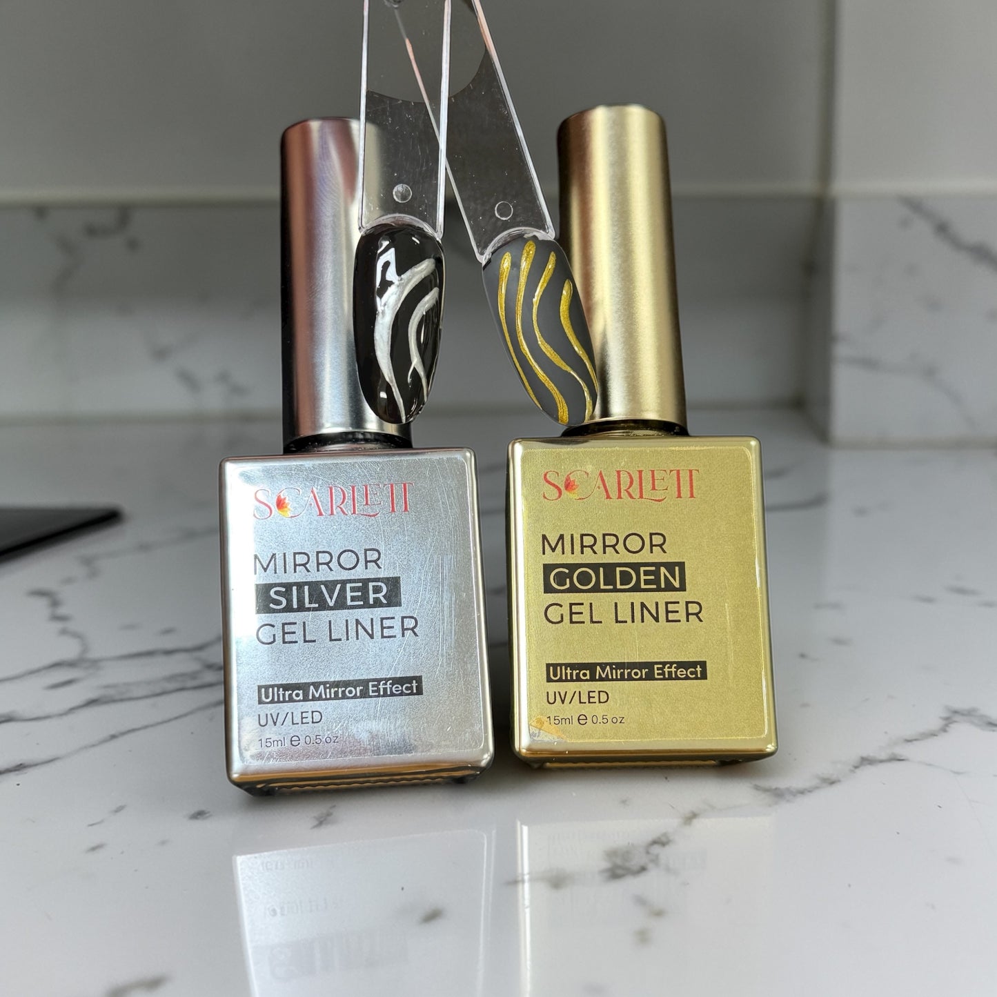 Metallic Gold / Silver Painting Gel - Metal Mirror Gold and Silver Painting Gel 15ml