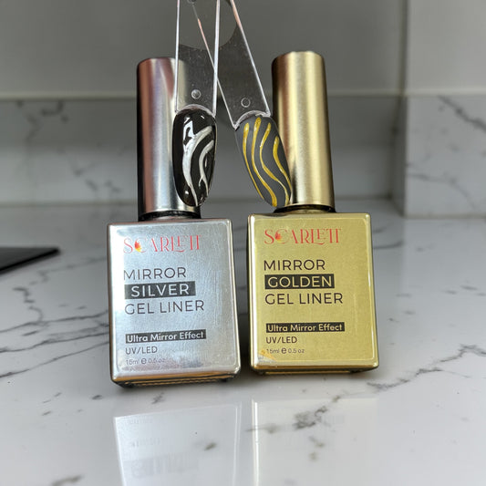 Metallic Gold / Silver Painting Gel - Metal Mirror Gold and Silver Painting Gel 15ml