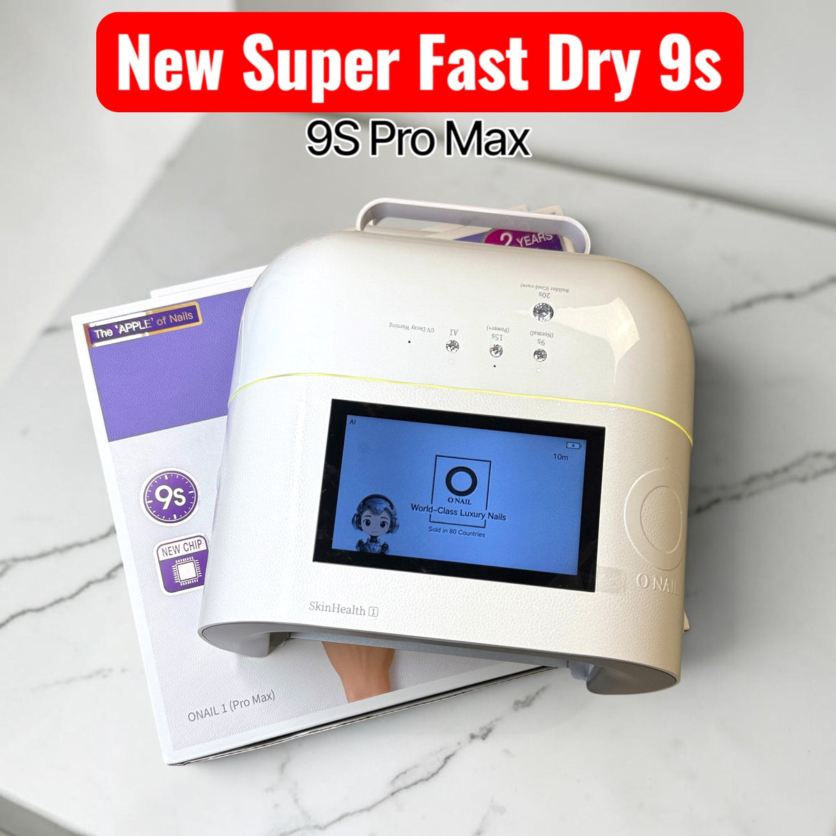 [New Lamp 09/21/2026] Super Fast Dry 9S Pro Max ONAIL 1 Ai Gel Lamp - Wireless