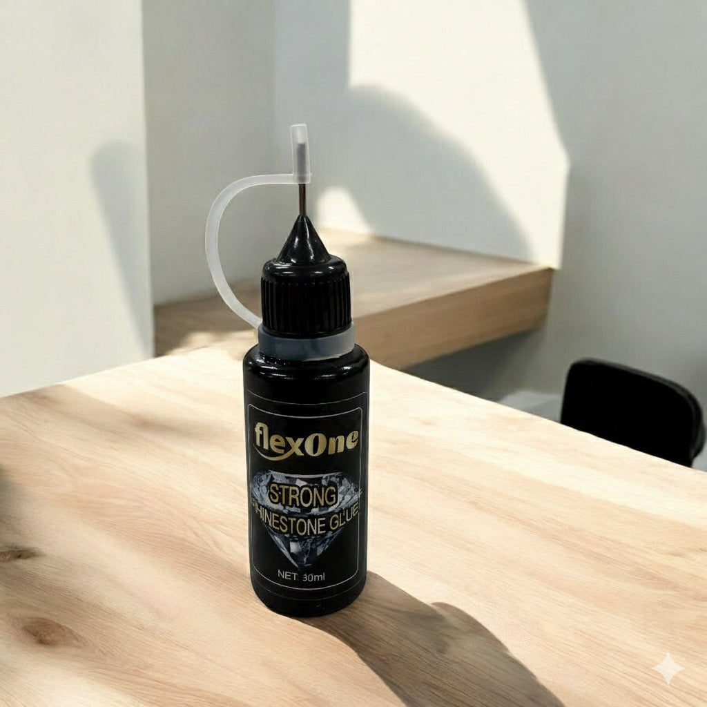 Professional Nail Glue FlexOne Strong Hold for Rhinestone and 3D Sea Shell Water Drop Nail Art (30ml)