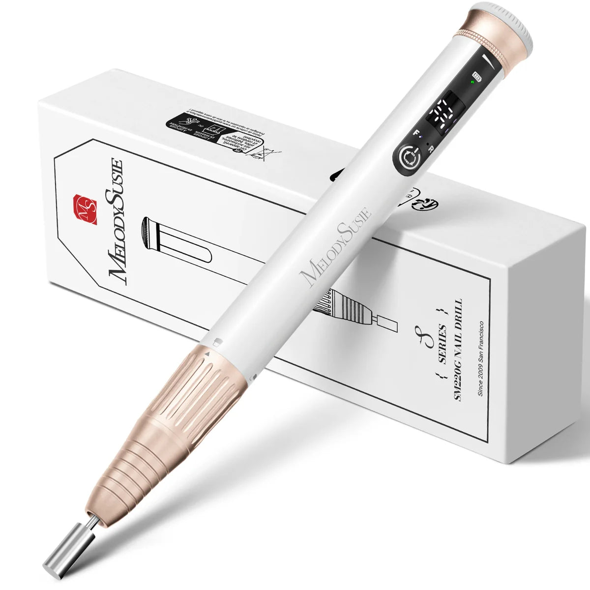 Drill Machine - Pen-Shaped Rechargeable Nail Drill 30,000RPM - White or Black
