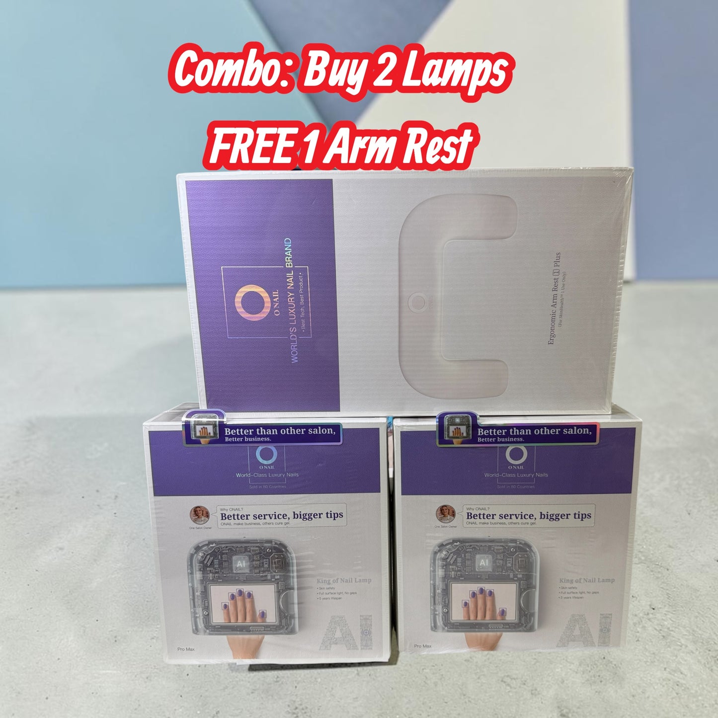 Combo Buy 2 AI Gel Lamp Free 1 Arm Rest - ONail