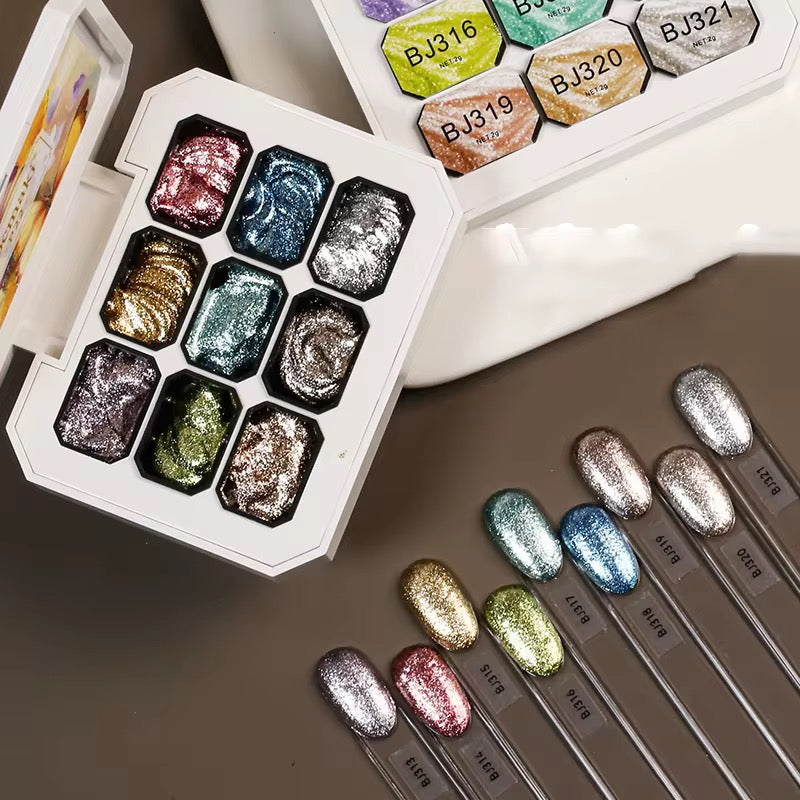 FlexOne Pat Pat Thick Ombre Gel – 9 Color Set for Sponge Blending - Painting Gel