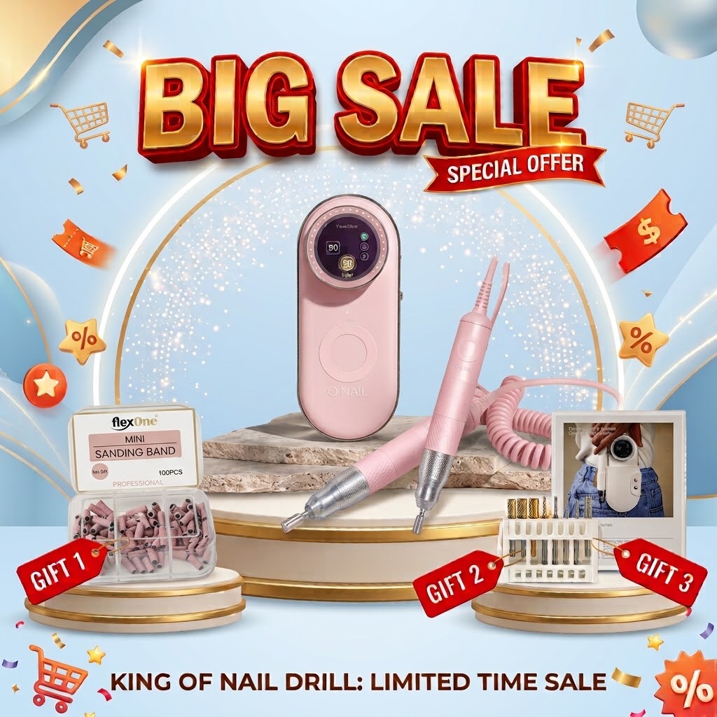 Combo Deal 2 Handpieces - ONail Pro Max Nail Drill Machine + FREE GIFTS