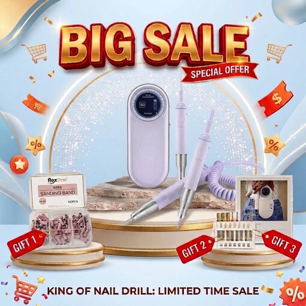 Combo Deal 2 Handpieces - ONail Pro Max Nail Drill Machine + FREE GIFTS