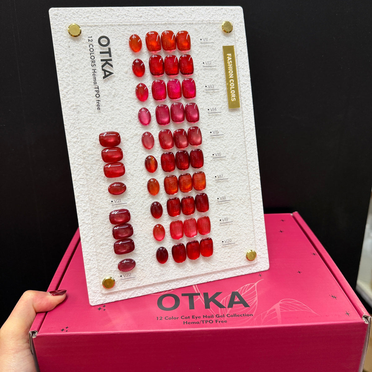 Combo 2 Set OTKA Cat Eye Gel: Fall Winter - 36 Colors & RED New Year 12 Colors