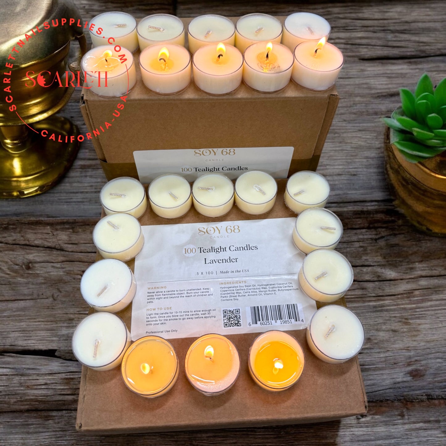 Moisturizer Candle for Pedicure - Foot Body Massage: 100pcs * 0.5 oz each box (Tealight)