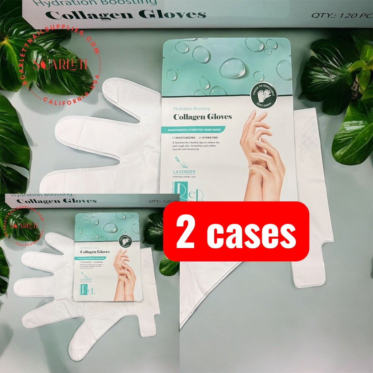 2IN1 Collagen Lotion Gloves / Socks 120 Pairs box | NEW 2026 Salon-Grade Removable Fingertips Toetips