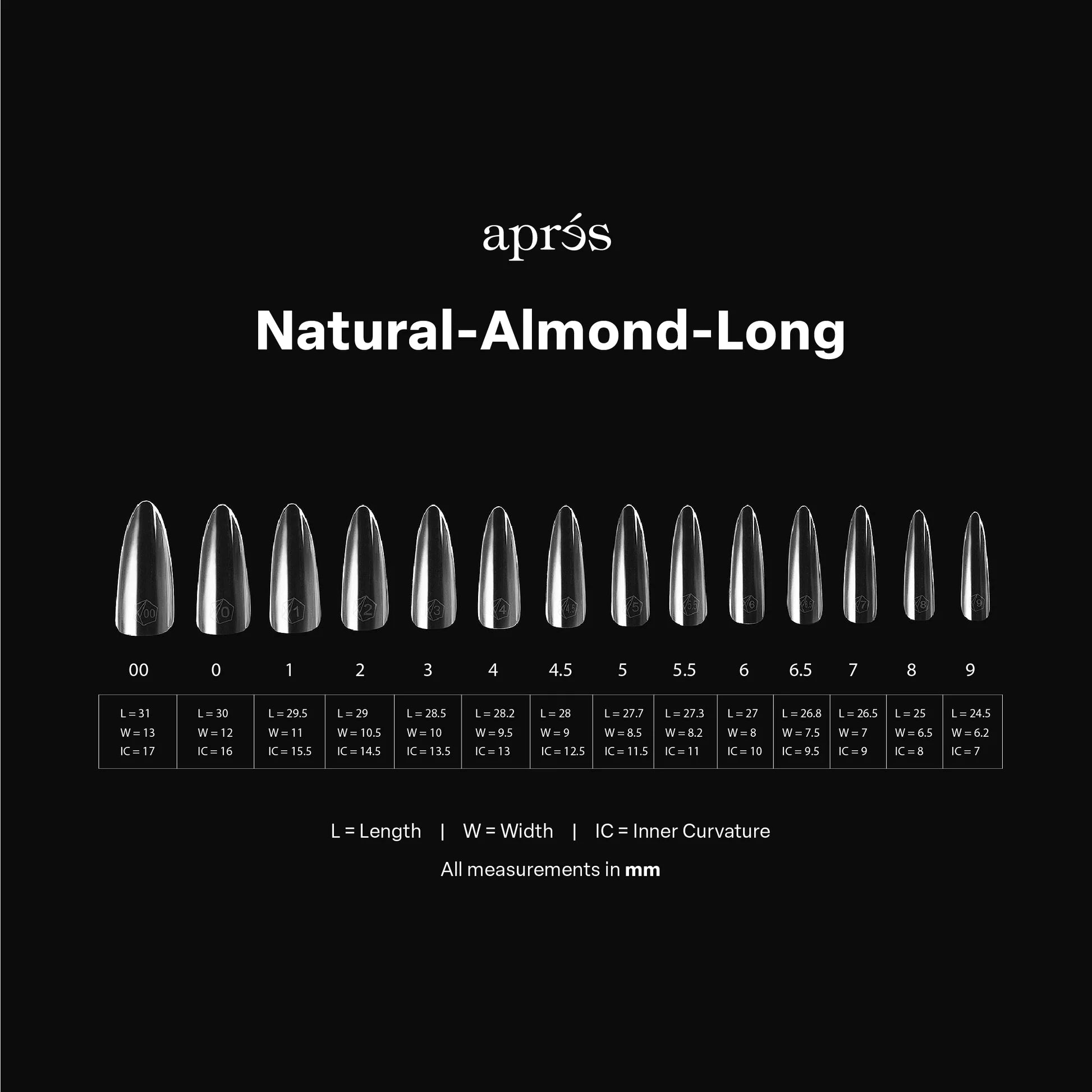 APRES GEL-X NATURAL ALMOND LONG BOX OF TIPS - PRO (600PCS)