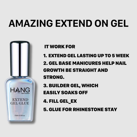 Extend Gel Glue 15ml /0.5Oz Bottle  Brand: Hang  Color: Clear  Apply as glue for Gel X nails