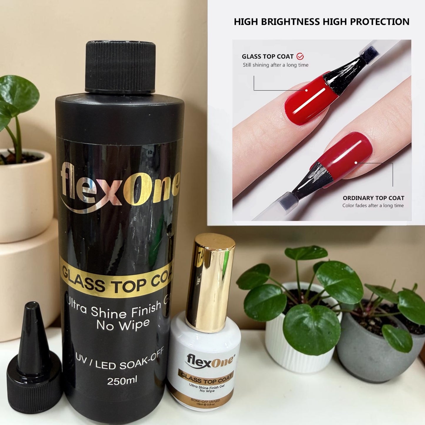 Super Shinny Glass Top Coat - Strong Top Coat