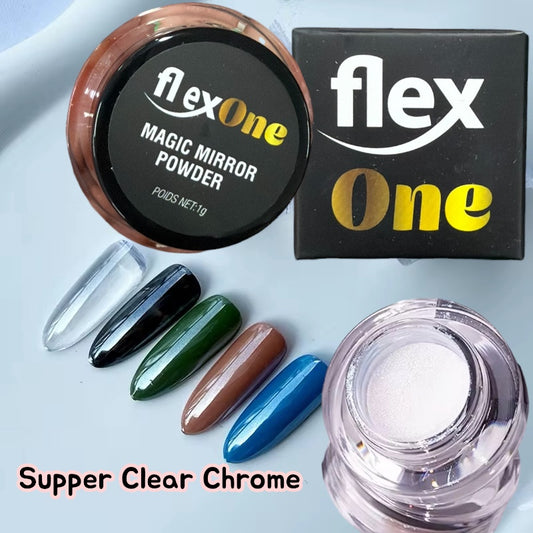 Super Clear Glass Chrome Powder Nail Art - FLEXONE