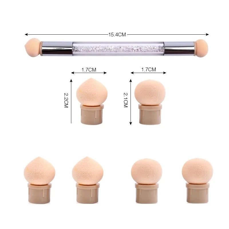 1pc Double-Ended Nail Sponges Pen, Sponge Head Acrylic Nail Gradient Shading Brush Manicure Tools