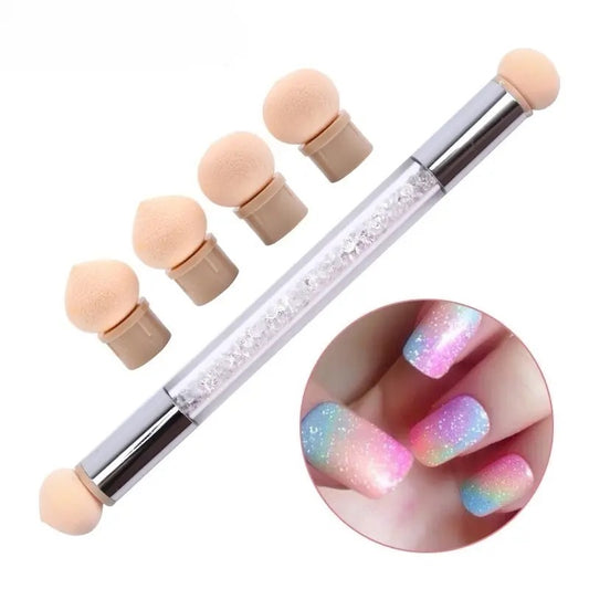 1pc Double-Ended Nail Sponges Pen, Sponge Head Acrylic Nail Gradient Shading Brush Manicure Tools