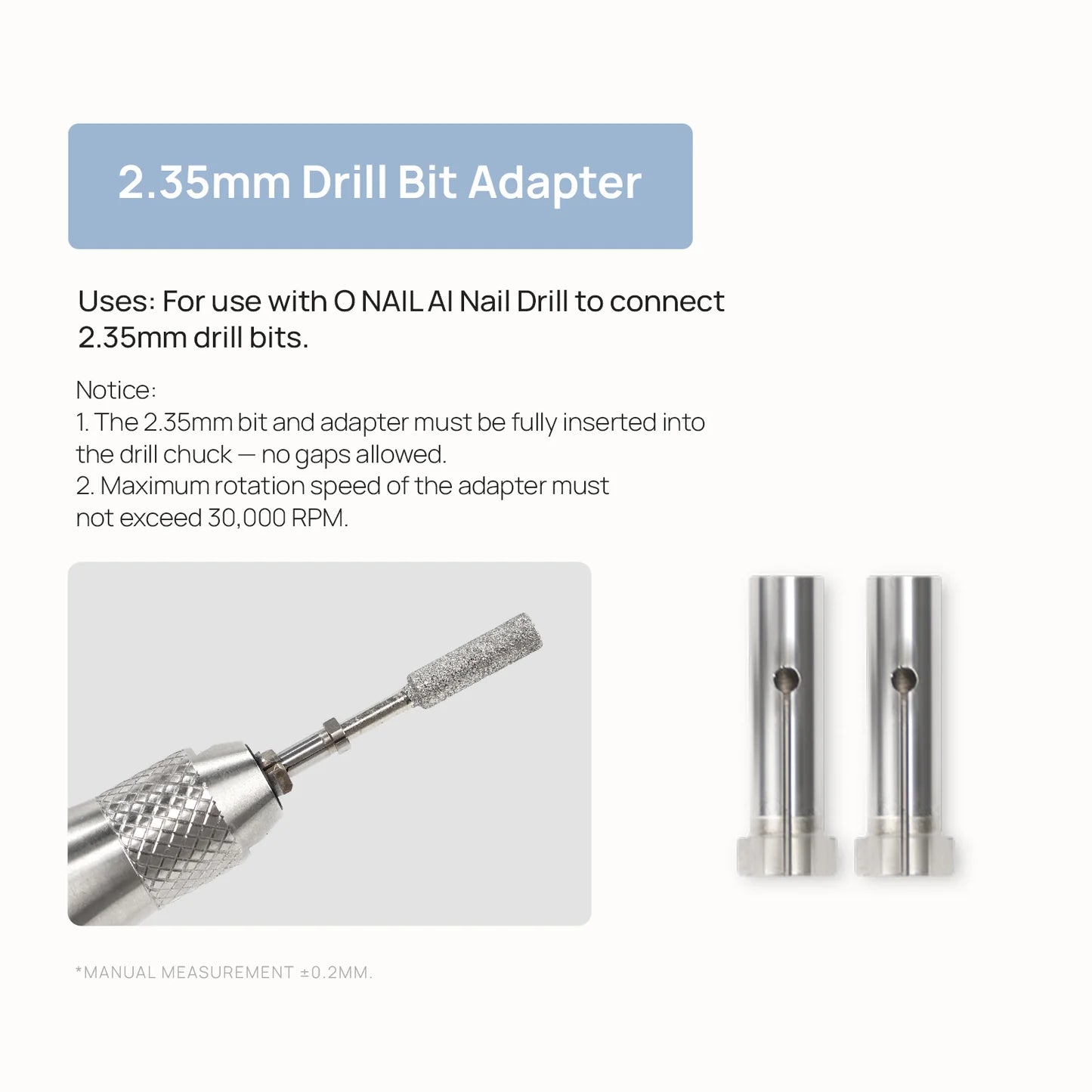2pcs Onail Adaptor for Small Drill bit