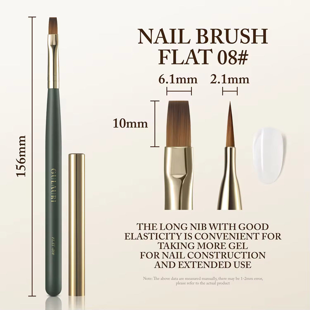 Builder Gel Brush - Kolinsky Flat #8