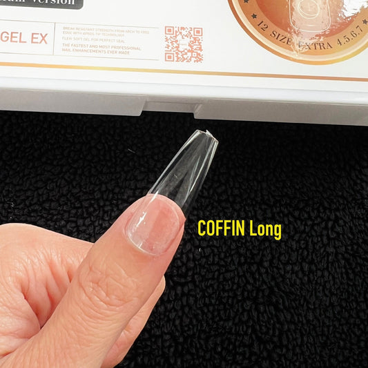 COFFIN Long- Natural Gel-X Tips Nail HANG Brand - Press on Nail tips 704 pcs