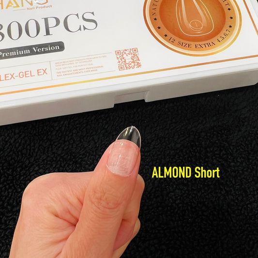 ALMOND Short- Natural Gel-X Nail Full Tips Coverage 800pcs - HANG Brand
